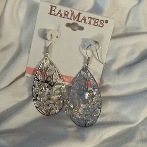 Butterfly earring, silver plated